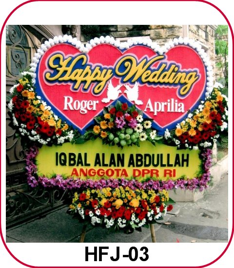 Papan Bunga Happy Wedding di Kebon Jeruk